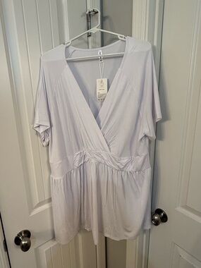White V-Neck Wrap Women’s Top